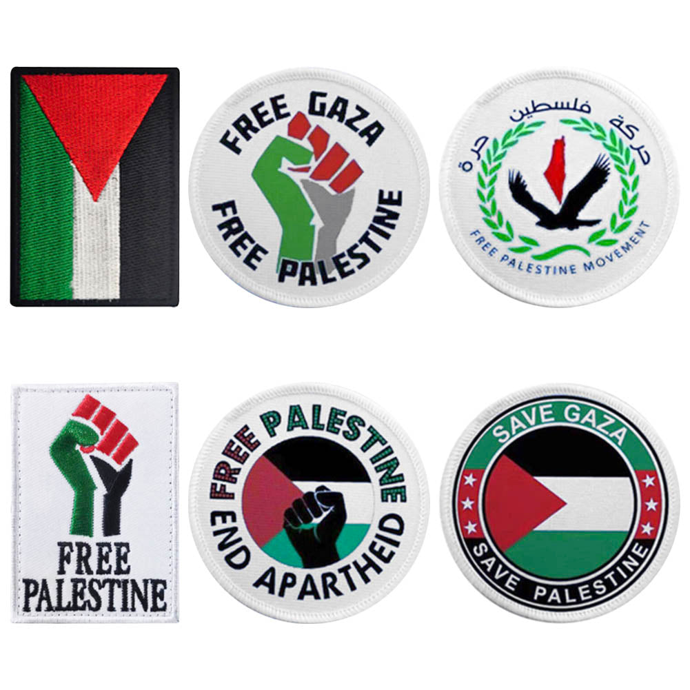 Palestine Flag Patch Embroidered Emblem Badges Free