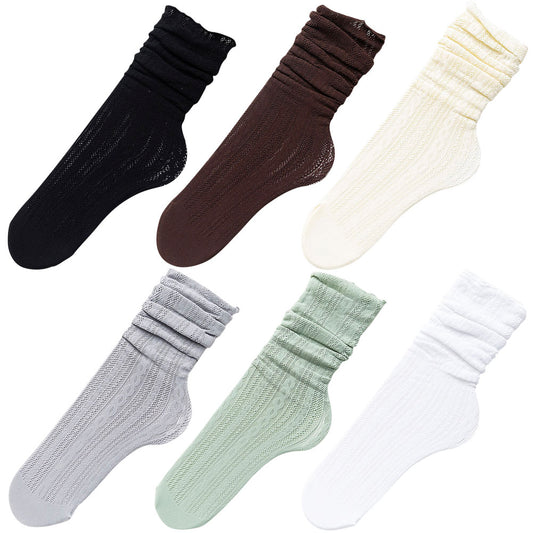 6 Pairs Women Lace Socks Mesh Sheer Ankle Socks