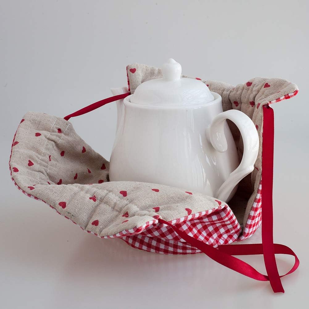 Kitchen Tea Cozy, Tea Pot Dust Cover, Cotton Tea Cosy Decorative Tea Pots Cozy with Insulation Pad for Housewife, Friend, Mom