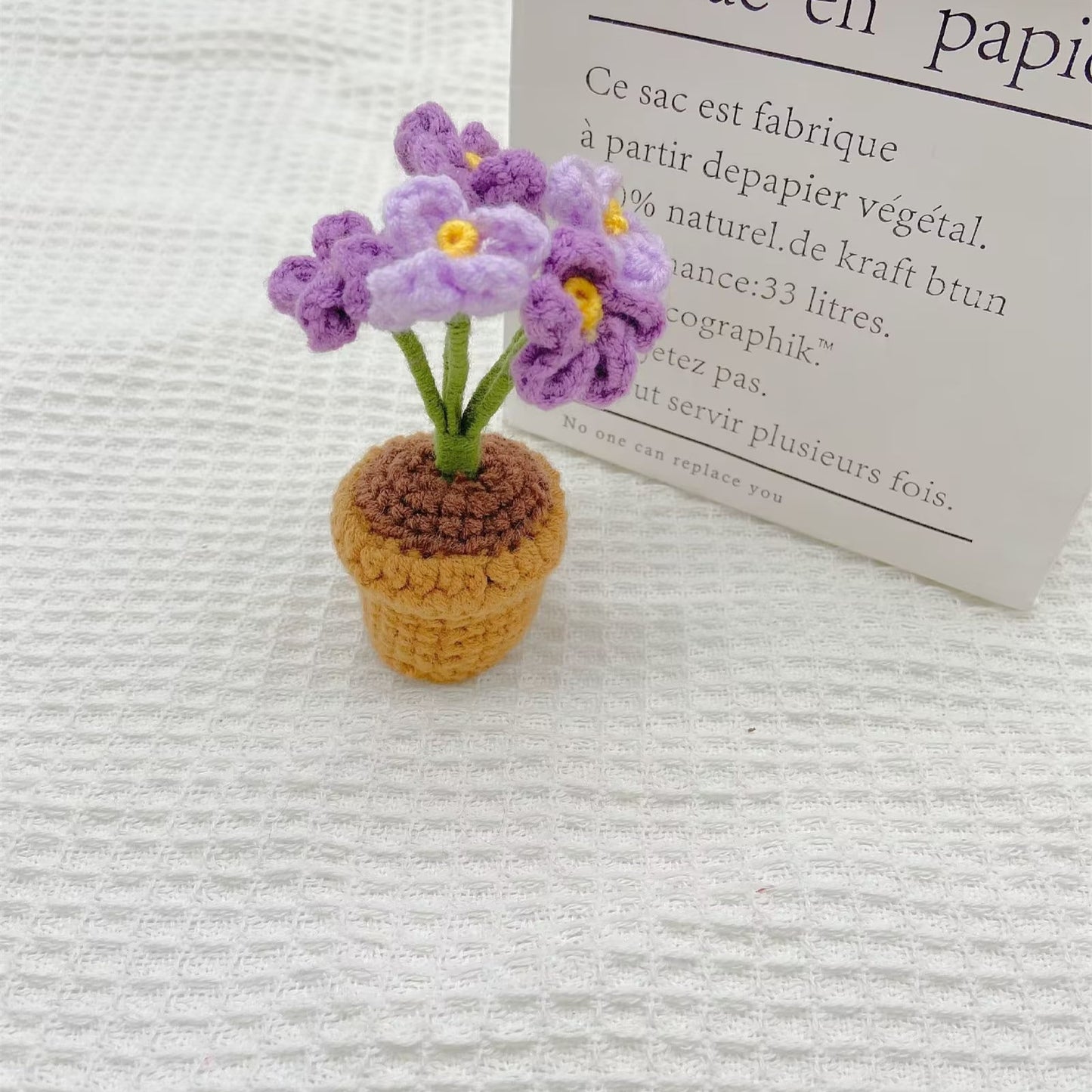 Hand-Knitted Crochet Flower with pot