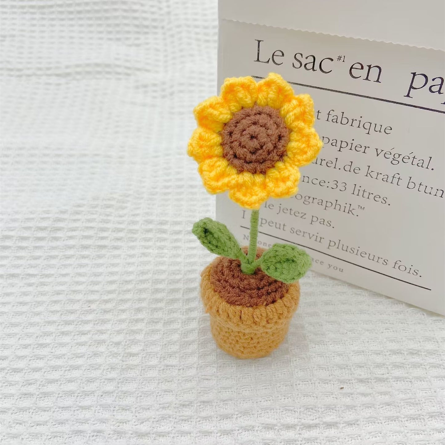 Hand-Knitted Crochet Flower with pot