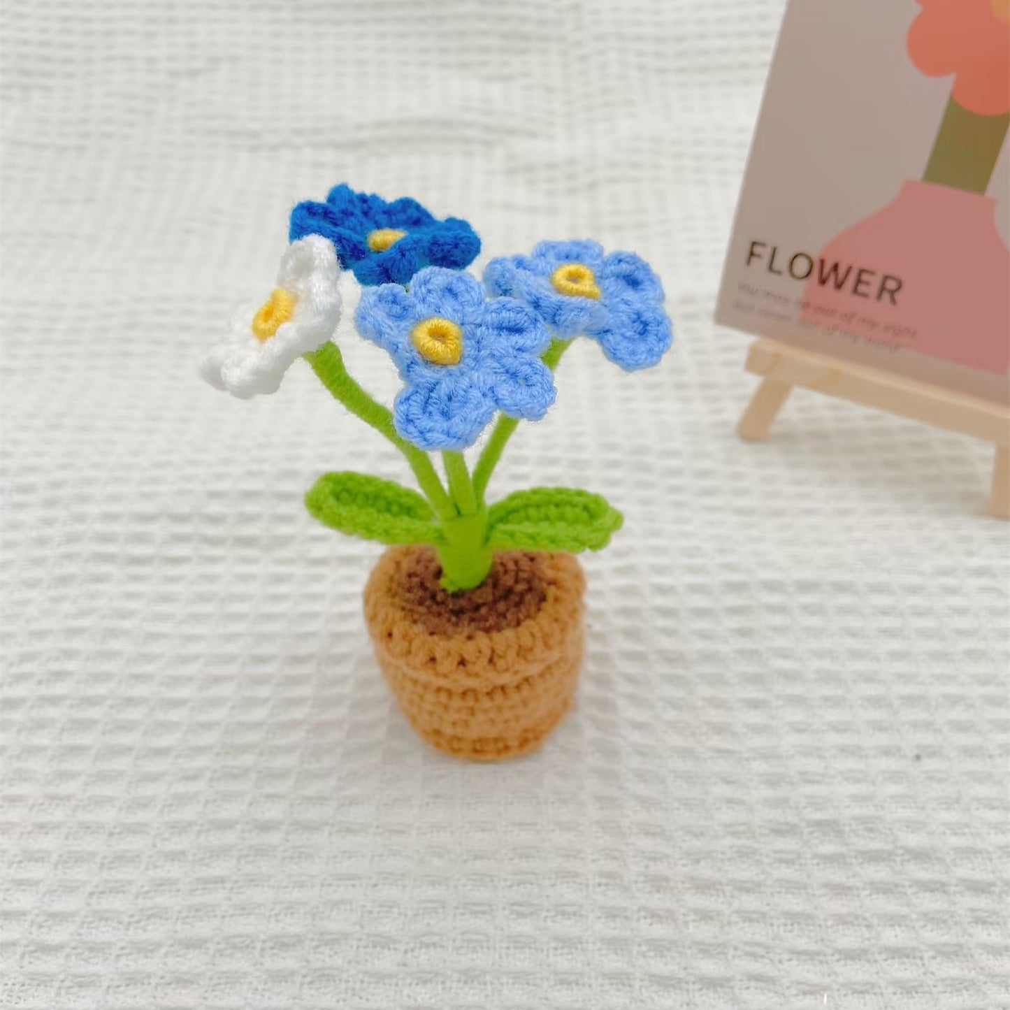 Hand-Knitted Crochet Flower with pot