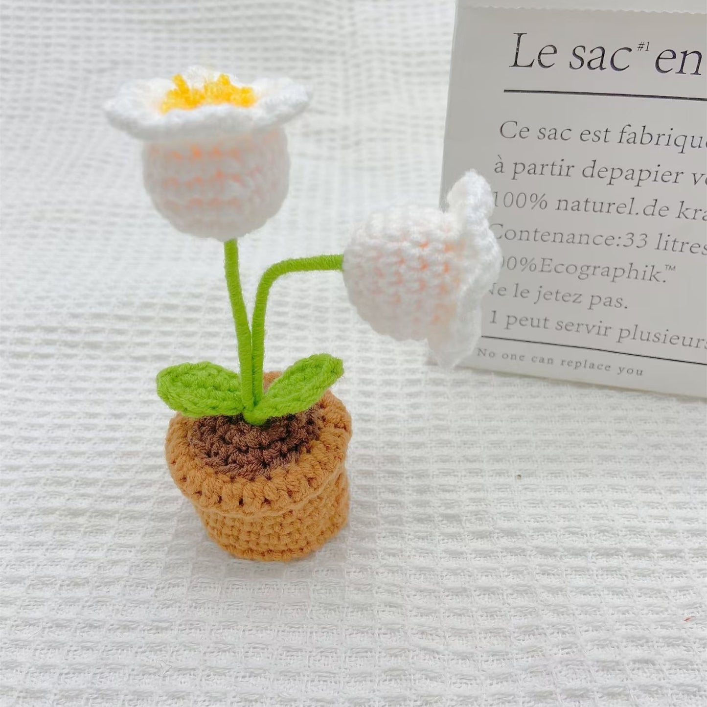 Hand-Knitted Crochet Flower with pot