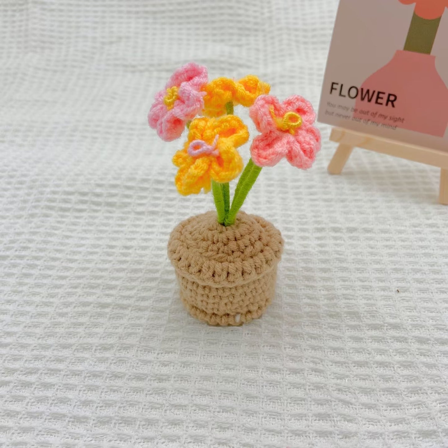 Hand-Knitted Crochet Flower with pot