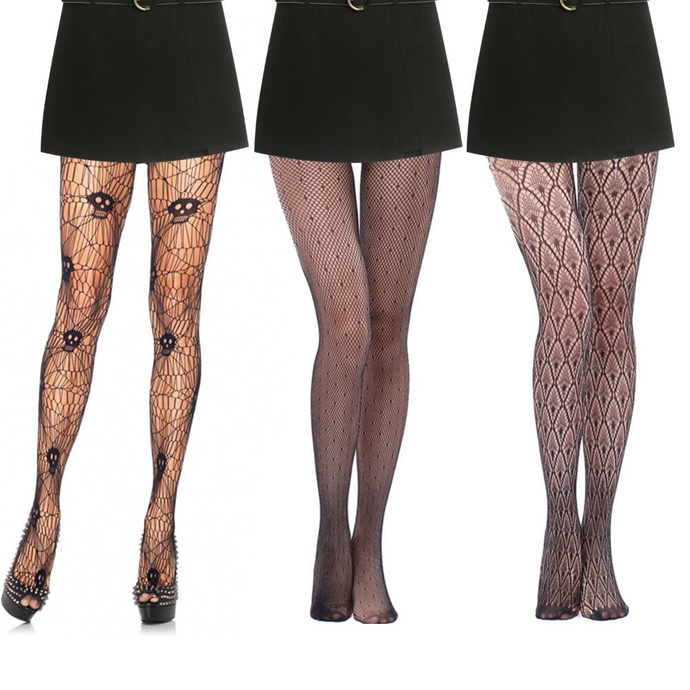 Women's Black Fishnet Tights   High Waist Mesh Pantyhose