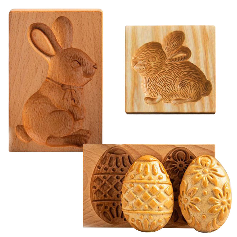 Carved Wooden Cookie Molds