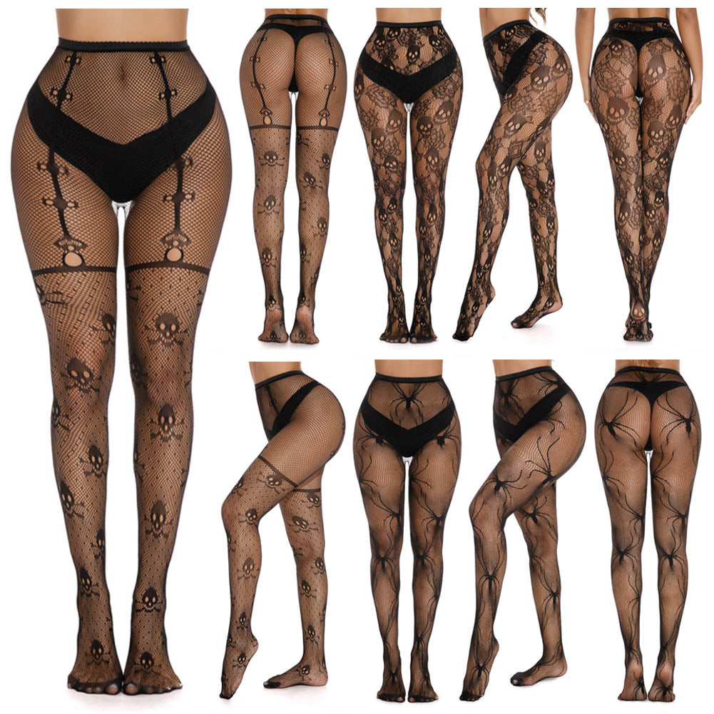 Women's Black Fishnet Tights   High Waist Mesh Pantyhose