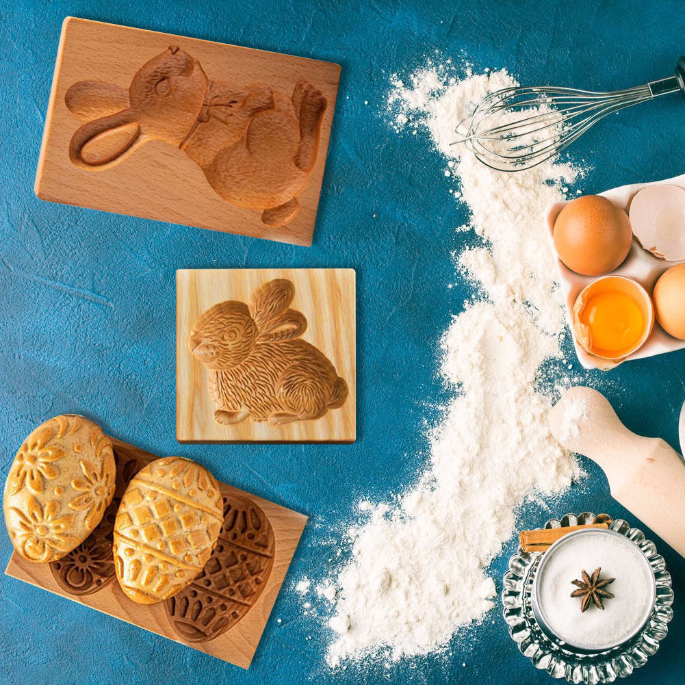 Carved Wooden Cookie Molds