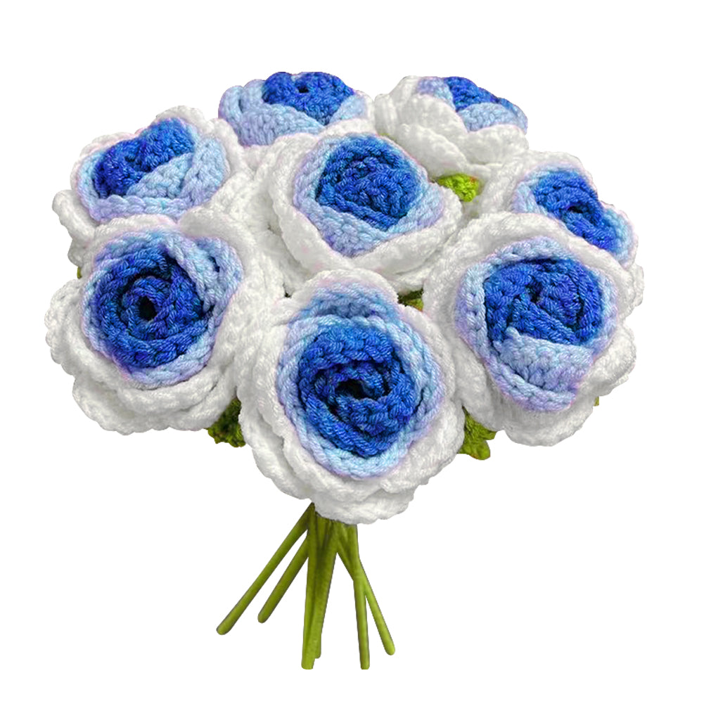 Knitted Crochet Rose Flower Bouquet