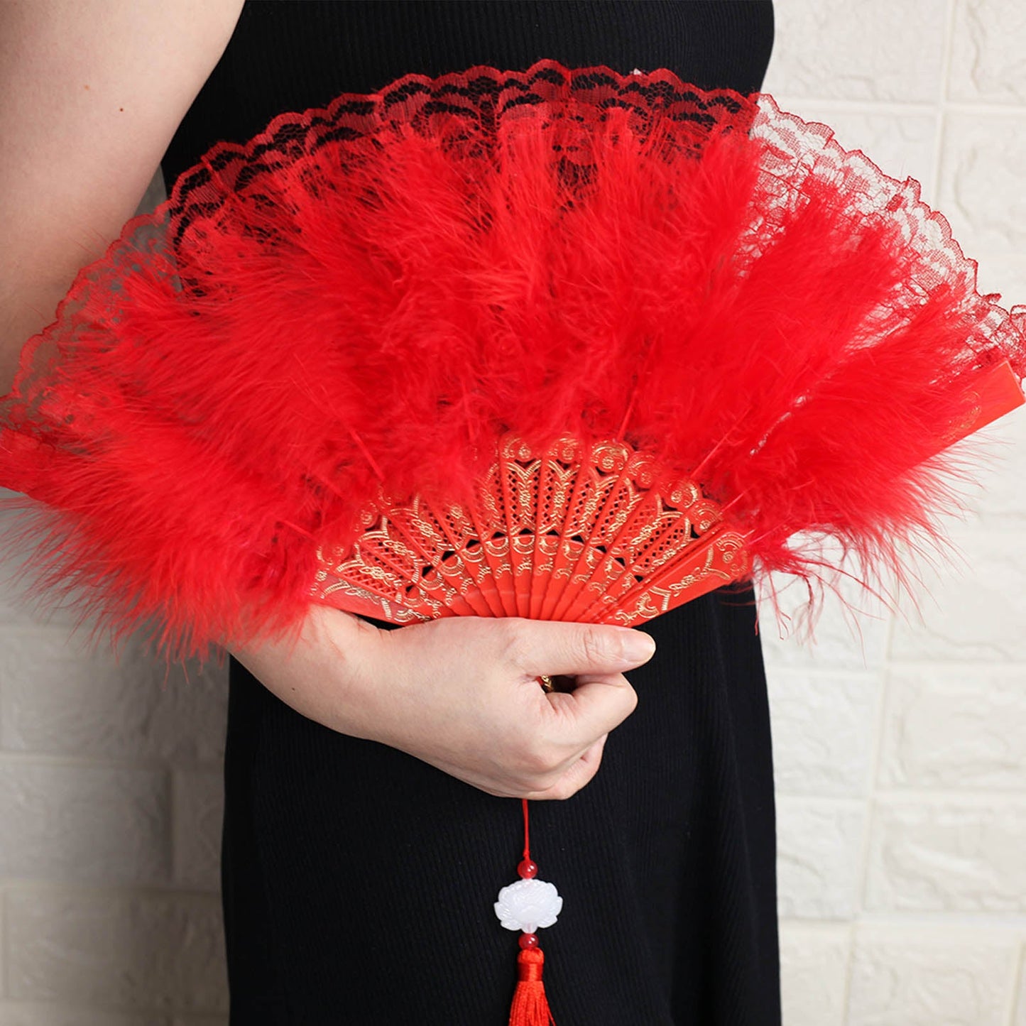 White Lace folding Hand Fan