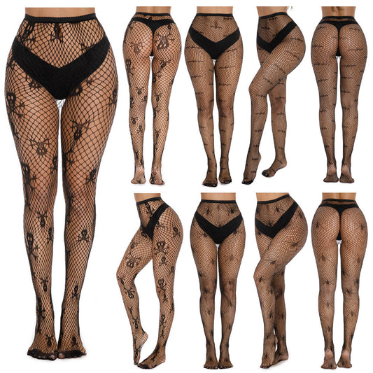 Women's Black Fishnet Tights   High Waist Mesh Pantyhose