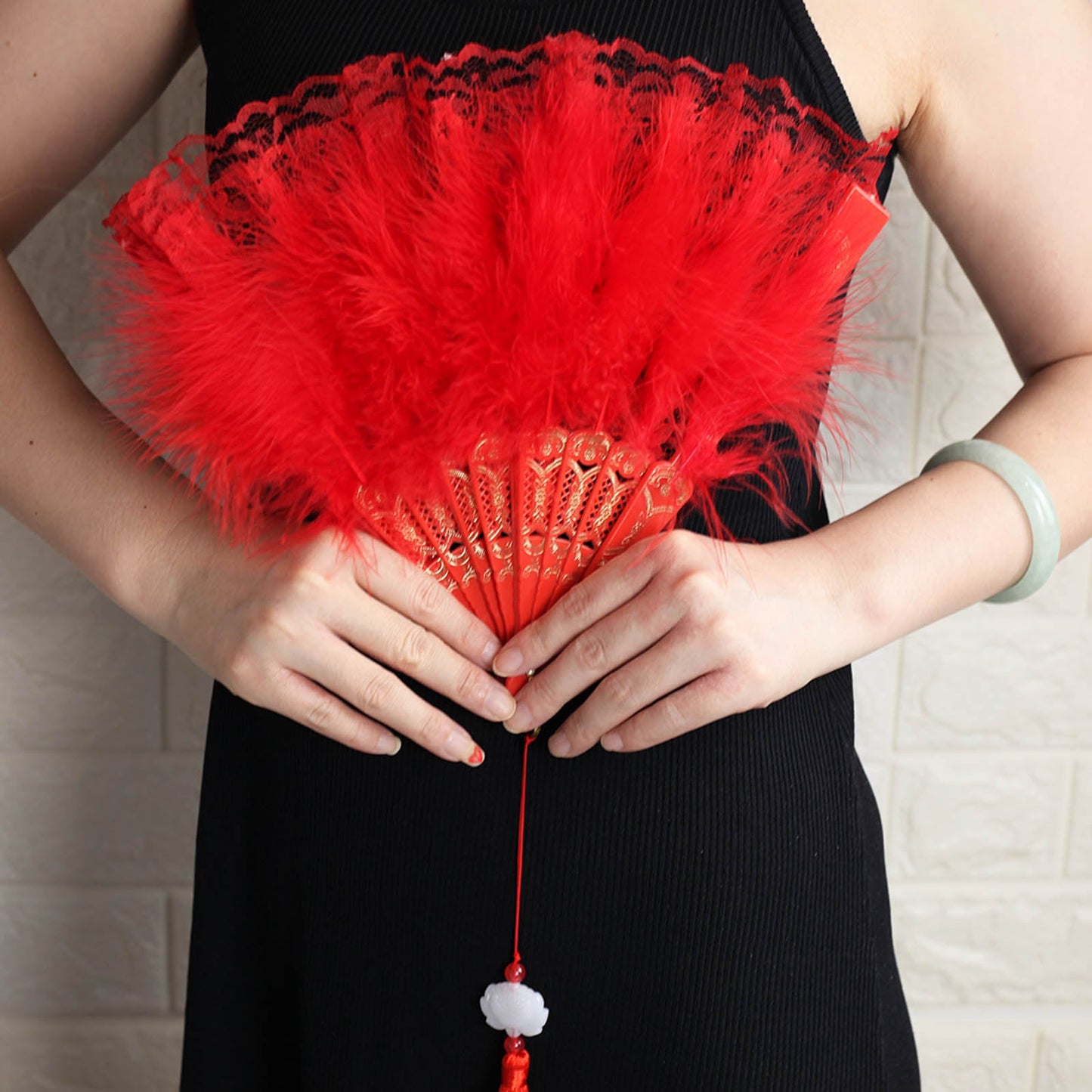 White Lace folding Hand Fan