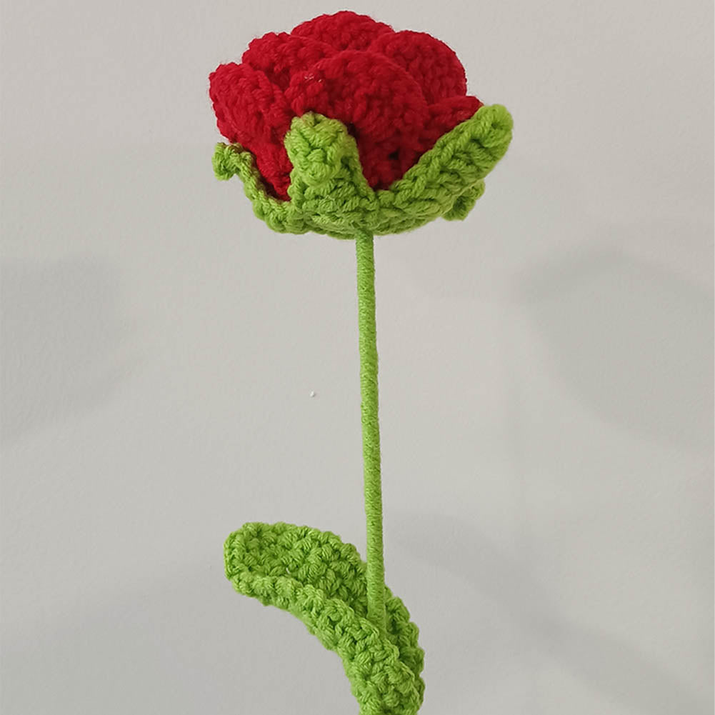 Knitted Crochet Rose Flower Bouquet